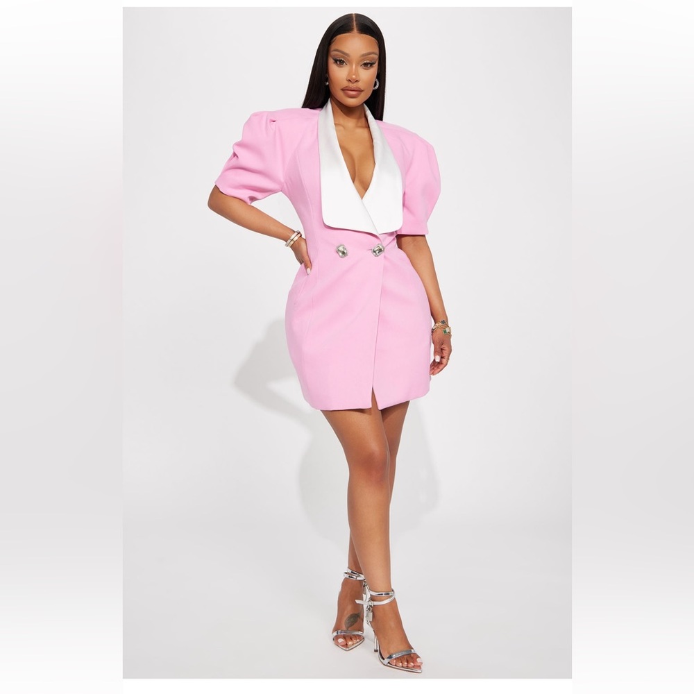 Audrey Blazer Mini Dress - Pink NWT Fashion Nova